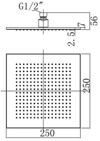 Месингова душ глава в лъскаво сребристо – Sapho