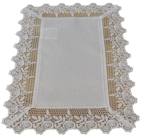 Елегантна покривка за маса с фин плат и широка дантела Ширина: 140 см | Дължина: 220 см