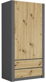 Модерен гардероб с две врати MODERN B20 180 x 90 x 55 cm - различни цветови варианти artisan mix antracit