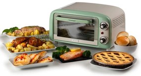 Електрическа фурна Ariete VINTAGE 3919/04, 800W, 10 л, 3 режима, До 230°C, Двойно термо стъкло, Таймер 60 мин, Зелен