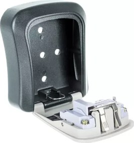 Метален сейф за ключове с код, водоустойчив, стенен монтаж, черен_сребрист, 11,5x9,5x4 см Malatec