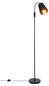 Модерна подова лампа черна със злато - Carmen