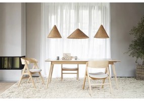 Сгъваема маса за хранене с плот от ясенова дървесина 190x90 cm Yumi - Rowico