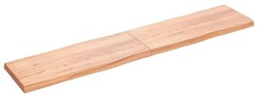 363981 vidaXL Плот за маса светлокафяв 200x40x(2-6) см обработен масивен дъб