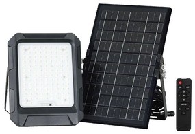 LED Solar прожектор LED/10W/3,7V IP65 4000K черен + д.у.