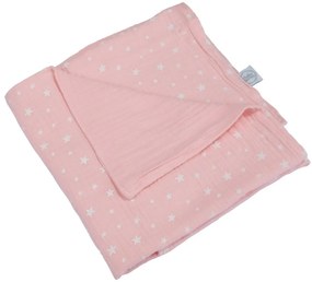 Розово муселиново бебешко одеяло 75x75 cm – Bébé Douceur