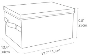 Бежова текстилна кутия за съхранение с капак 34x45x25 cm Soft Storage – Bigso Box of Sweden