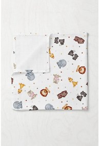Бяло муселиново бебешко одеяло 75x100 cm Zoo – Mijolnir