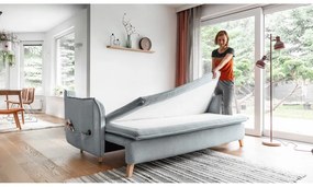 Светлосив разтегателен диван 225 cm Charming Charlie – Miuform