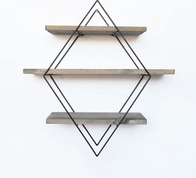 Декоративен дървен рафт за стена WR007 Орех
Черен