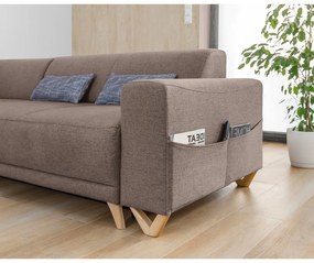 Кафяв разтегателен/с място за съхранение ъглов диван (ляв ъгъл/L форма) Classy Sophie – Miuform