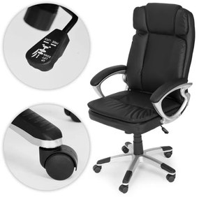 Ергономичен кожен офис стол с двойна подложка