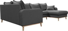 Тъмносив ъглов диван (десен ъгъл) Beata - Ropez