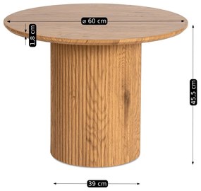 Кръгла масичка за кафе MAYLIN от дъб Priemer: 60 cm