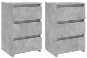806220 vidaXL Нощни шкафчета 2 бр бетонно сиви 40x35x62,5 см инженерно дърво