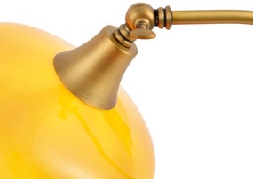 Класическа настолна лампа бронз с оранжев опалов стъклен абажур - Clerk