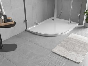 Mexen Flow полукръгъл асиметричен slim десен 100 x 80 см, бял гланц - 46Q108010R