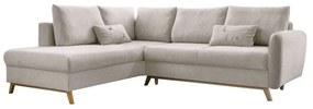 Бежов ъглов разтегателен диван ляв ъгъл, Scandic Lagom - Miuform