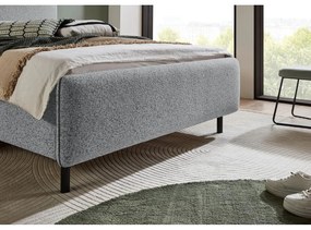 Светлосиво двойно легло 160x200 cm тапицирано с място за съхранение с включена подматрачна рамка Primo – Meise Möbel