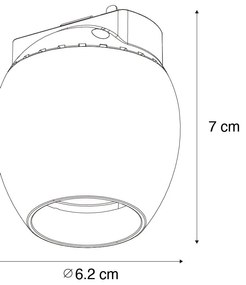 Модерен черен прожектор за 1-фазова релсова система 6W 3000K - Magnetic Zagaye