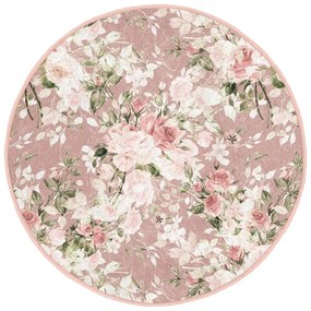 Светлорозов кръгъл килим подходящ за пране и за прахосмукачки роботи ø 80 cm Comfort – Mila Home