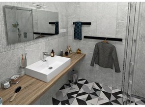 Матово черна стенна поставка за кърпи Patron – Sapho