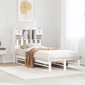 3323951 vidaXL Легло с етажерка за книги, без матрак, 90x200 см, бор масив