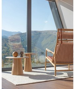 Кръгла странична масичка от масивен дъб ø 55 cm Mushroom – Gazzda