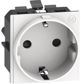 BTICINO Контакт ШУКО 2P+E 2 мод. 16A детска защита авт. клеми цвят Бял Living Now - KW4141A