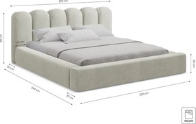 Синьо двойно тапицирано легло с място за съхранение и включена подматрачна рамка 180x200 cm Mano – Makamii