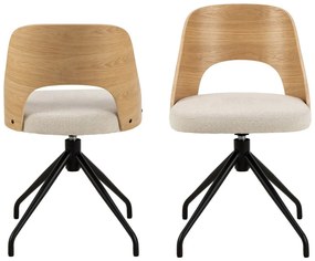 Бежов/естествен трапезен стол Lucy – Actona