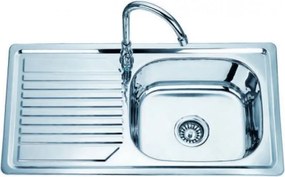 Кухненска мивка ICK 8244 L, алпака, лява, със сифон, 81x43.5см