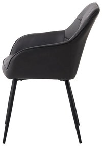 Тъмносиви тапицирани трапезни столове в комплект с подлакътници 2 бр. Nolan Square – Unique Furniture