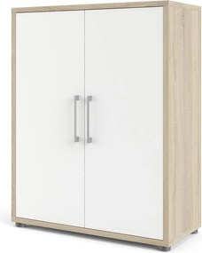 Бяло-естествена модулна библиотека от дъбов декор 89x113 cm Prima – Tvilum