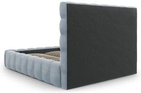 Светлосиньо тапицирано двойно легло с място за съхранение и решетка 140x200 cm Bali - Cosmopolitan Design