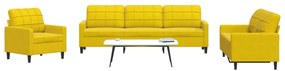 3278447 vidaXL Комплект дивани от 4 части с възглавници, жълт, кадифе