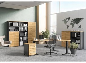 Работна маса с регулируема височина с дъбов плот 200x240 cm Agenda – Germania