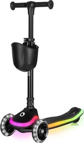 Lionelo - Детска тротинетка MEY 3xAAA Black Onyx