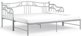 324766 vidaXL Рамка за легло, разтегателен диван, сива, метал, 90x200 см
