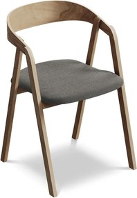 Сив трапезен стол от масивна дървесина Erika – Makamii