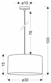 Светлокафява висяща лампа с абажур от ратан ø 30 cm Legno - Candellux Lighting