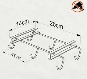 закачалка за чаши TEKNO TEL SF-273 , окачена система хром