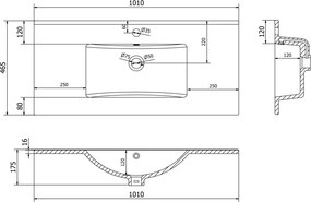 Mexen Atena мивка за вграждане в плот 101 x 46 см, бяла - 25011000