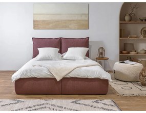 Розово двойно тапицирано легло с място за съхранение с включена подматрачна рамка 160x200 cm Garance – Bobochic Paris