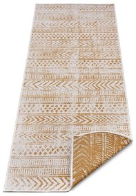 Външен килим в бял цвят и жълта охра 80x350 cm Biri – NORTHRUGS