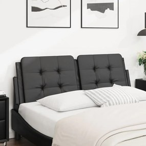 374850 vidaXL Мека табла за легло Zadar, черна, 120 см, изкуствена кожа