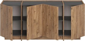 Скрин от декор от бор с отвор за кабели в естествен цвят 180x80x45 cm Dorma – Kalune Design