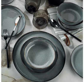 Комплект за хранене 24 бр. син/порцелан