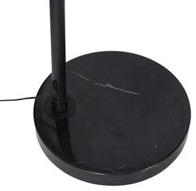 Модерна дъгова подова лампа черна с двоен абажур черен със злато - XXL