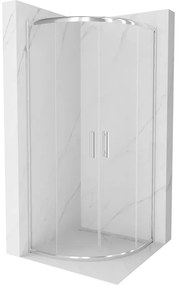 Полукръгла душ кабина Mexen Rio 70 x 70 см, прозрачна, хром - 863-070-070-01-00